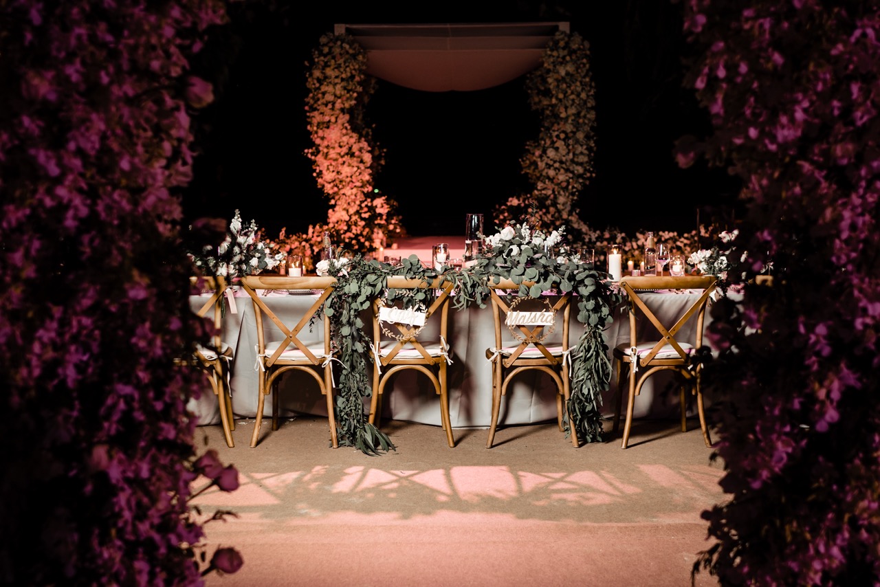 beautiful wedding table set up for thailand wedding