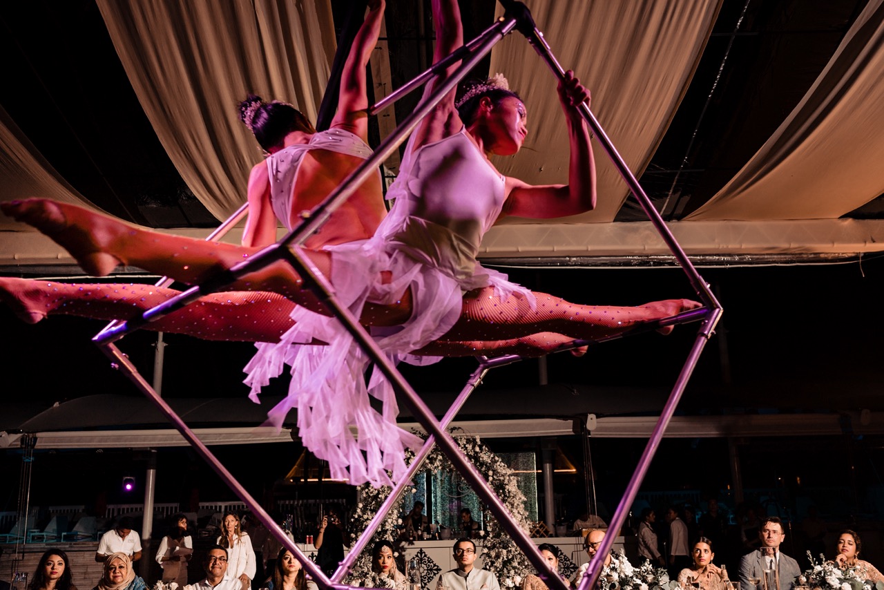 circus performers at destination thailand wedding - unique wedding entertainment ideas