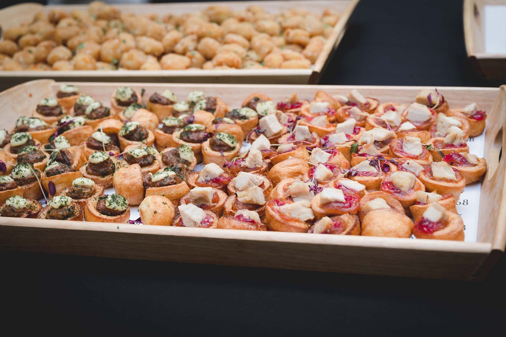 unique wedding food by The English Indian - gourmet fish and chips at wedding