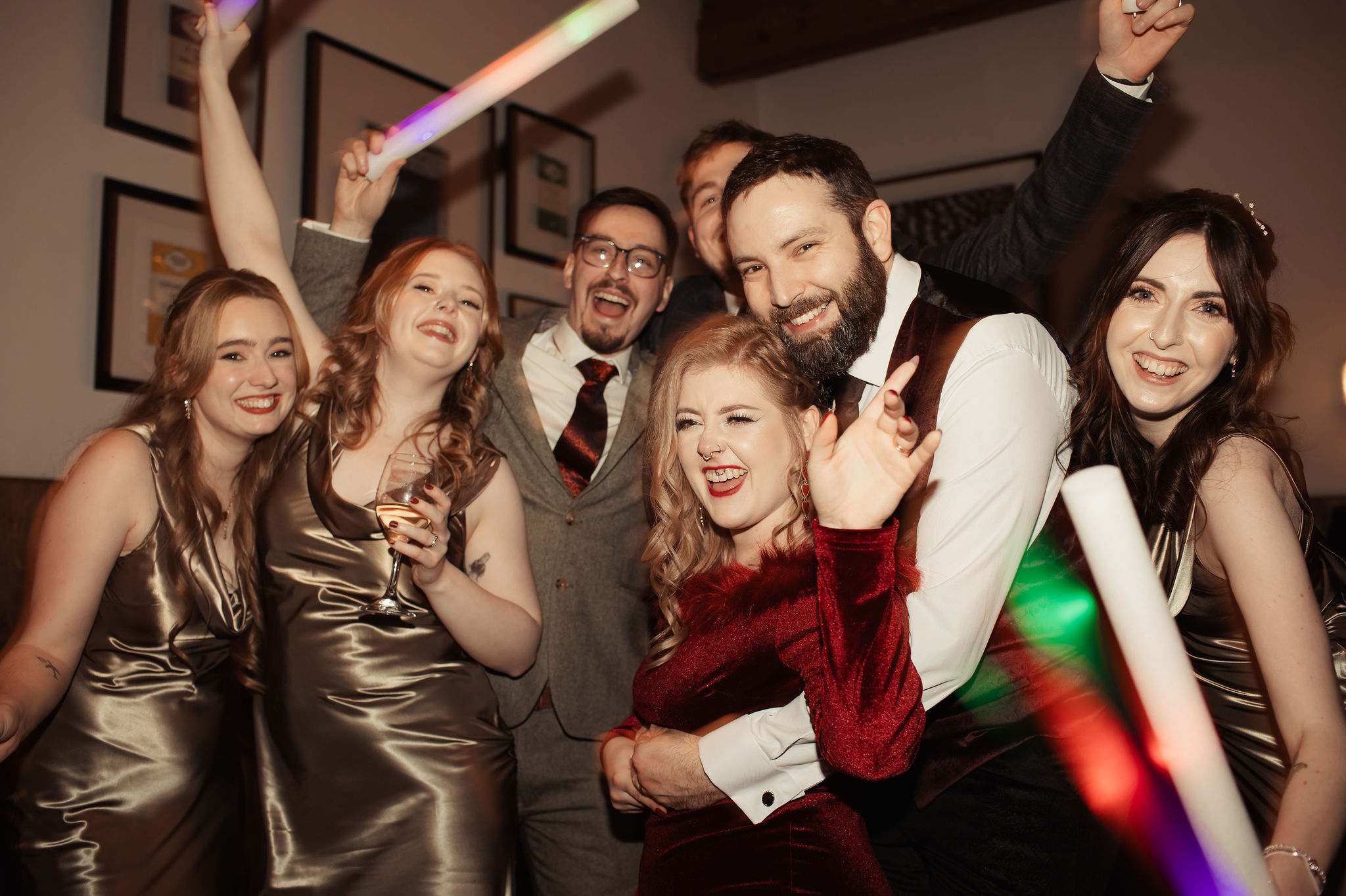 fun dancefloor photo at pop punk themed wedding