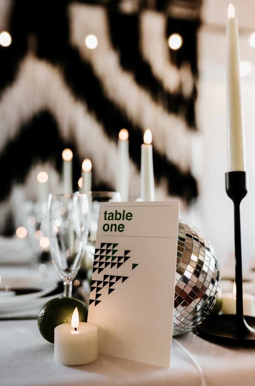 modern monochrome wedding stationery for bold wedding