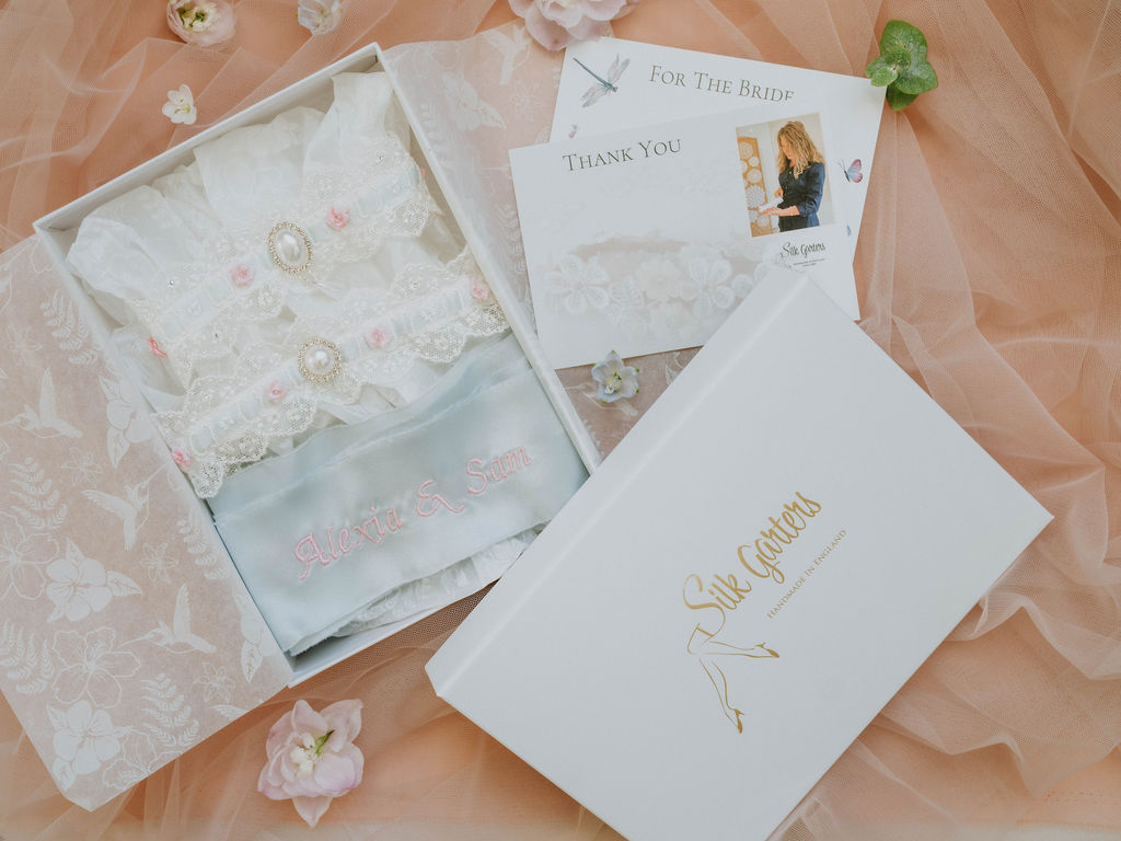 luxurious silk garter for wedding day