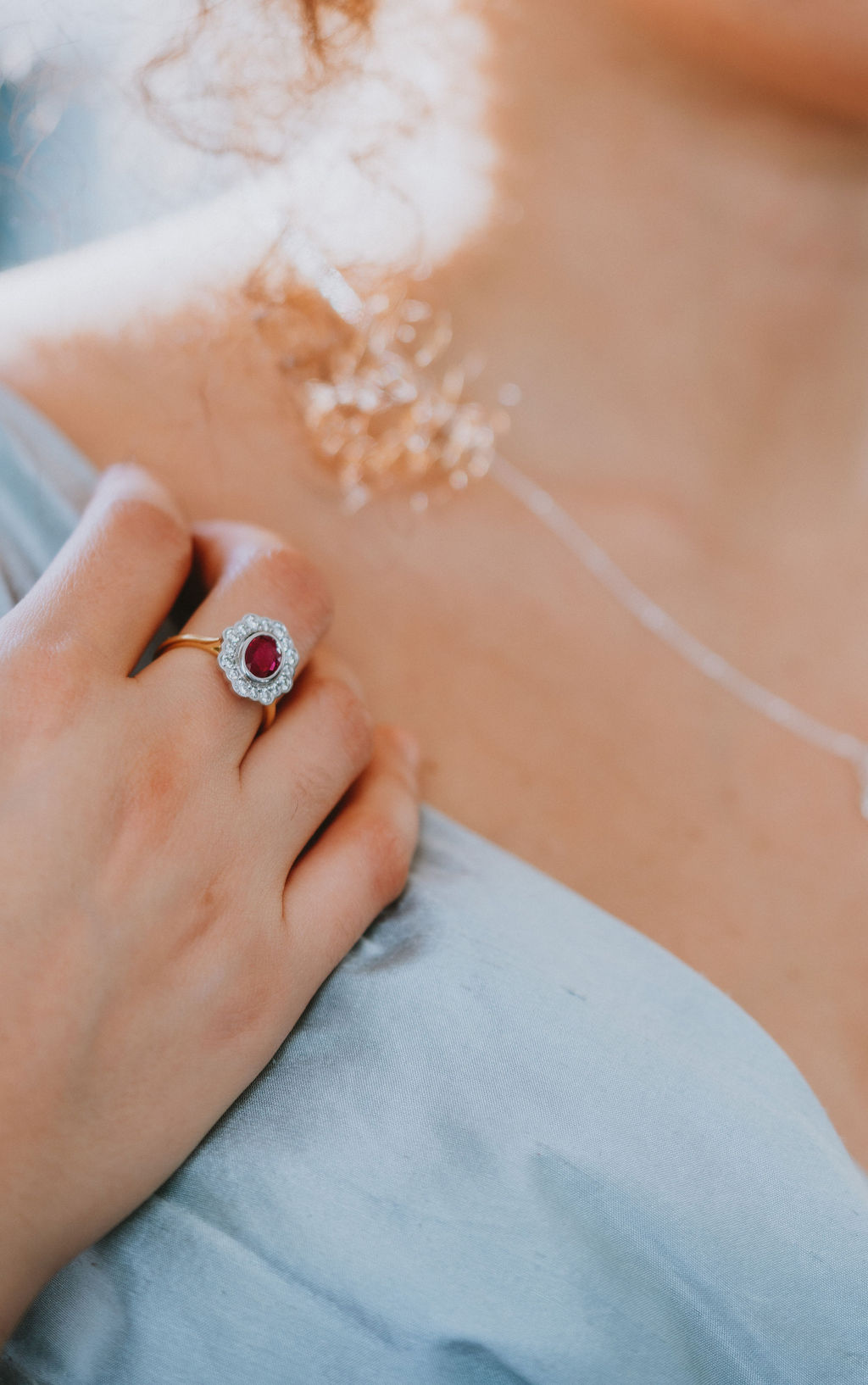 vintage ruby wedding ring with gold band