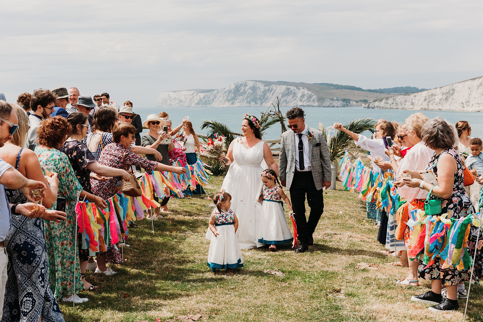 outdoor wedding ceremony on the white cliffs of dover