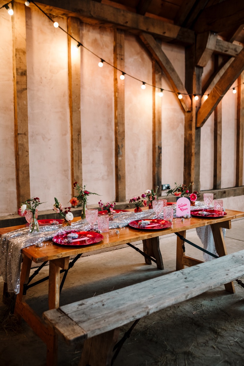 pink and sliver wedding decor ideas