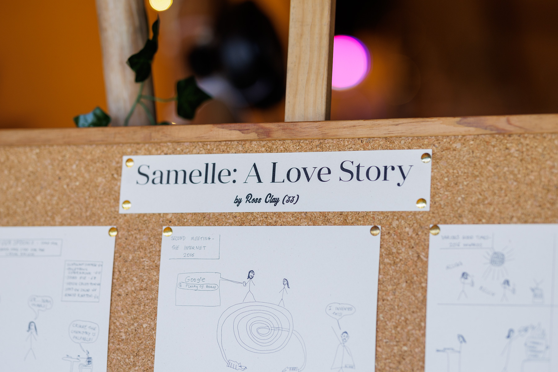 DIY wedding signage - hand drawn wedding love story