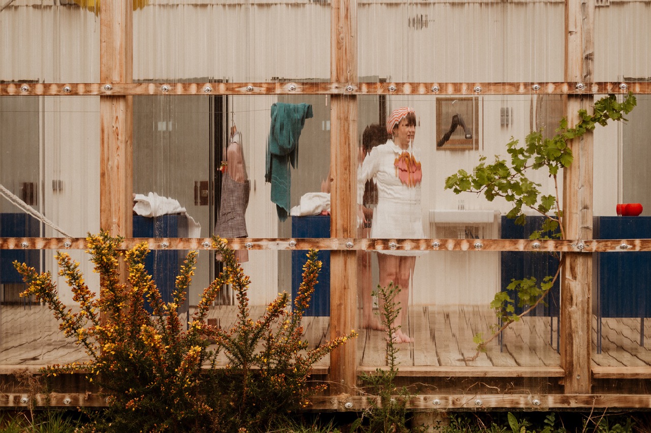 cinematic photography of summer camp wedding theme
