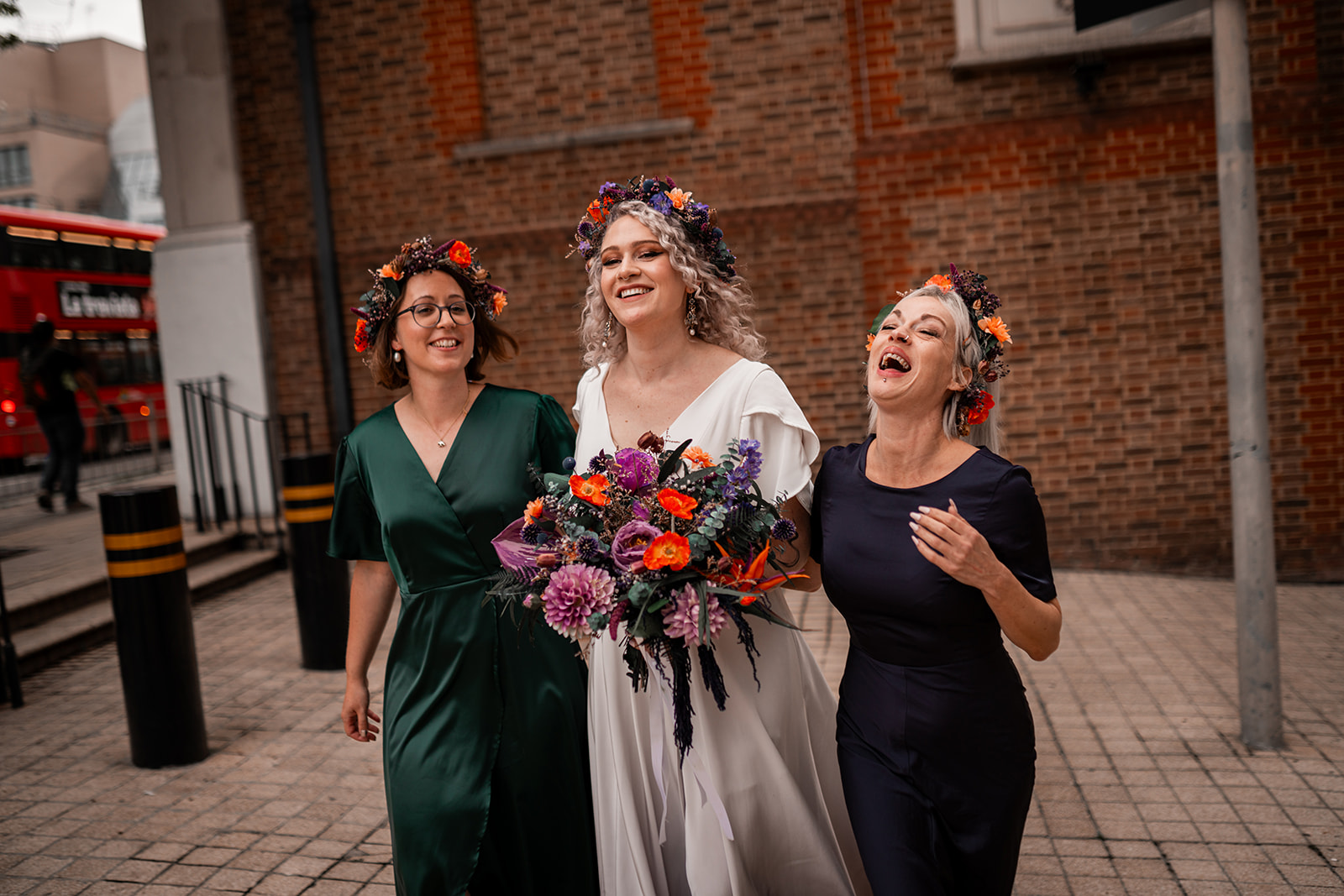 alternative bride having her hair & makeup done by Toni Searle in Berkshire