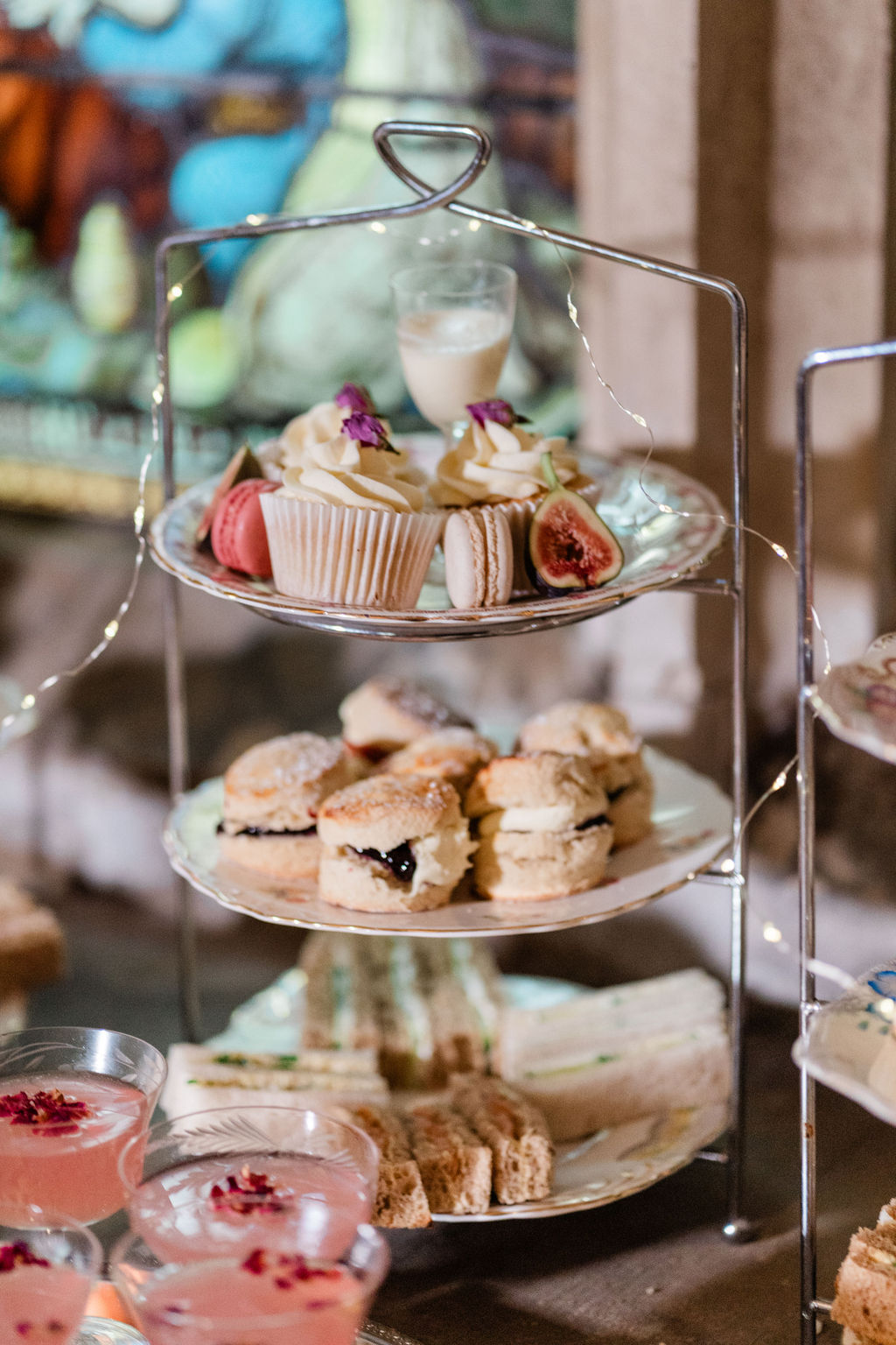 afternoon tea at fairytale wedding
