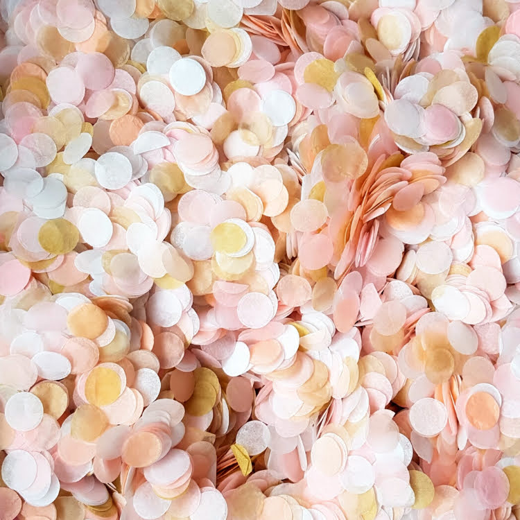 pink gold and white biodegradable wedding confetti