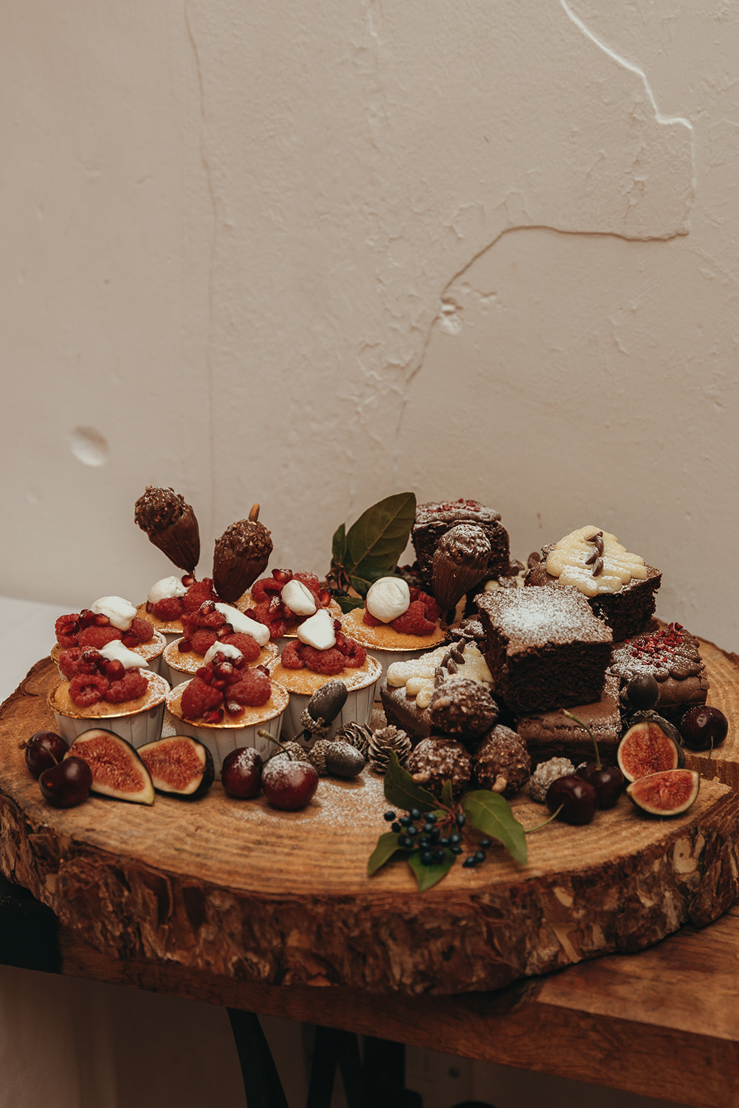 wedding breakfast desert platter showing a range of deserts