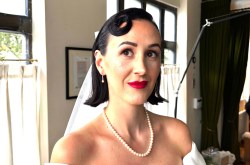 vintage bridal hair and makeup styled by Le Keux Vintage Kent in London