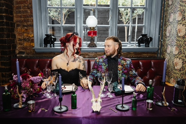 punk gothic alternative wedding styling by kirsty oxley at perfect venue dressing