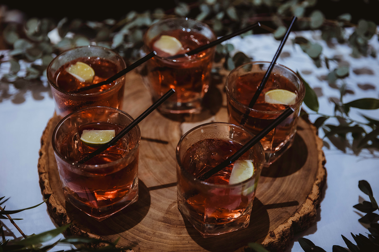 detail shot of glasses of mead as part of a Viking wedding celebration
