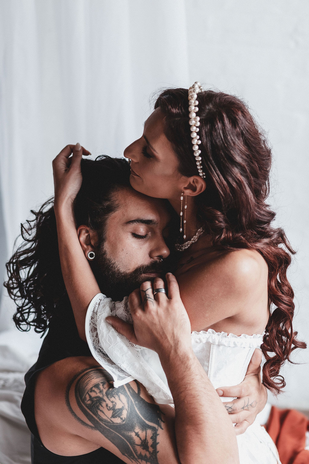 intimate couple portrait as part of a couples boudoir photoshoot session