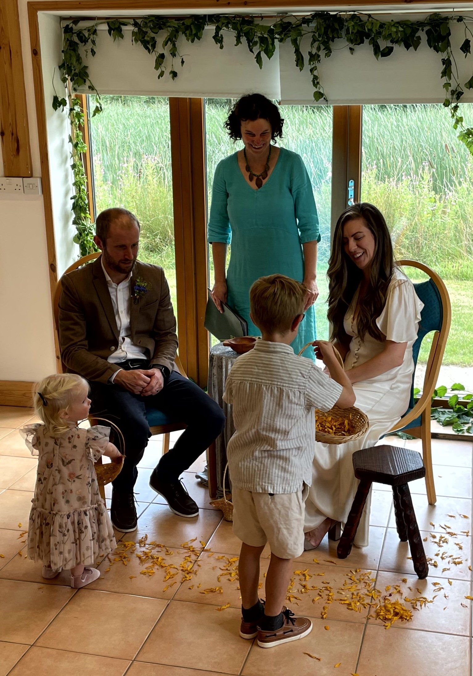 a Flower Scattering ceremony with children