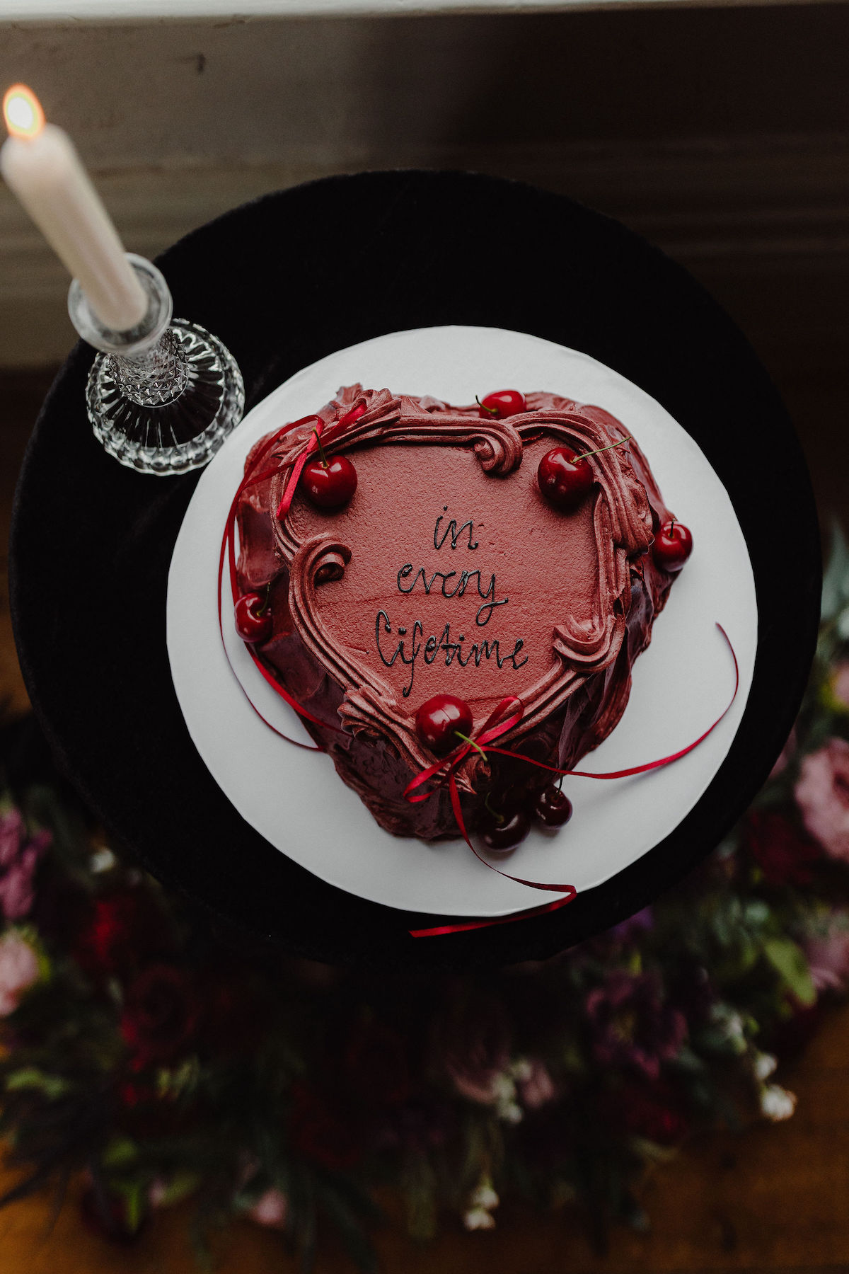 deep red in every lifetime wedding cake for intimate elopement wedding