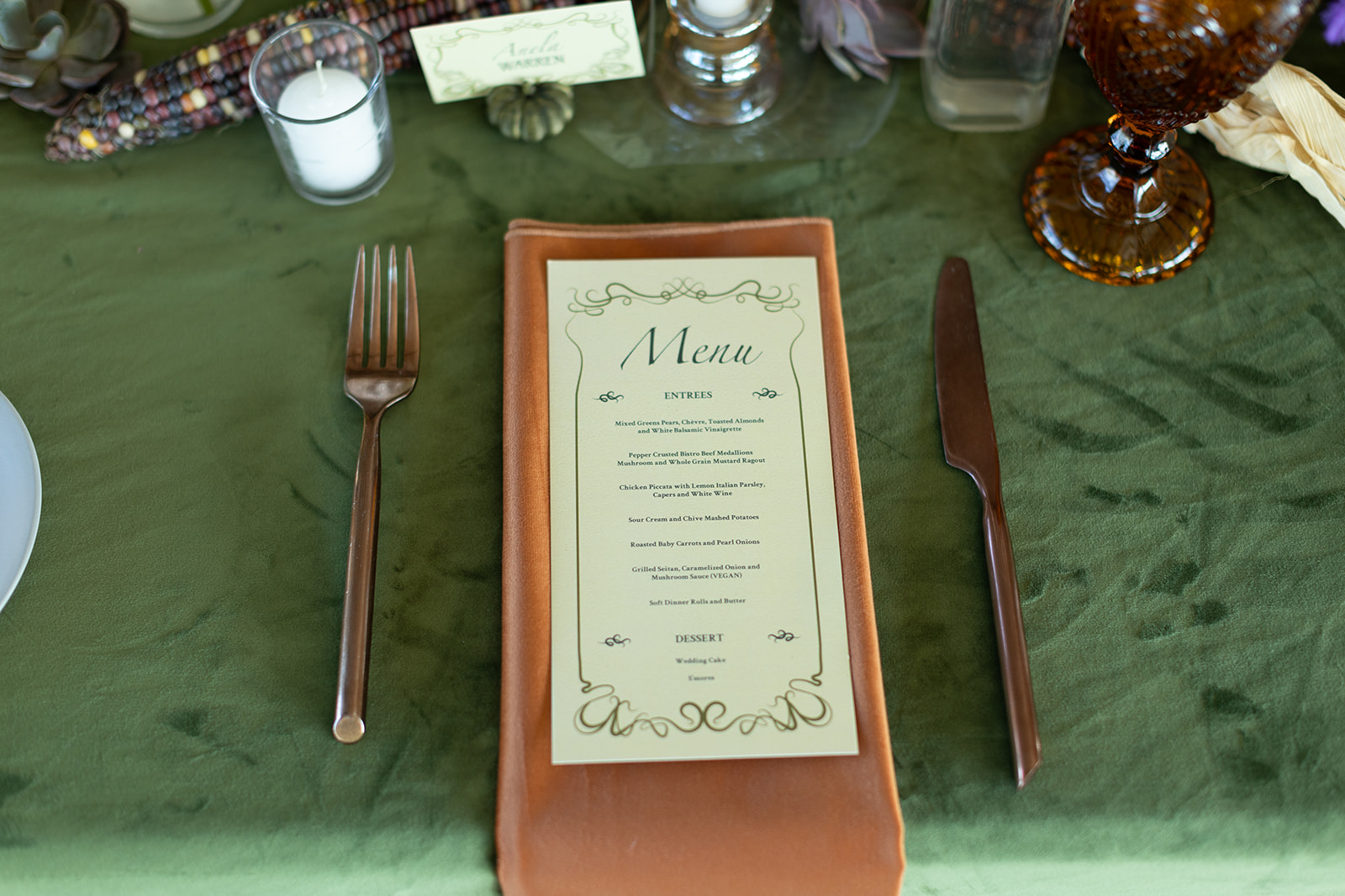 wedding breakfast halloween menu