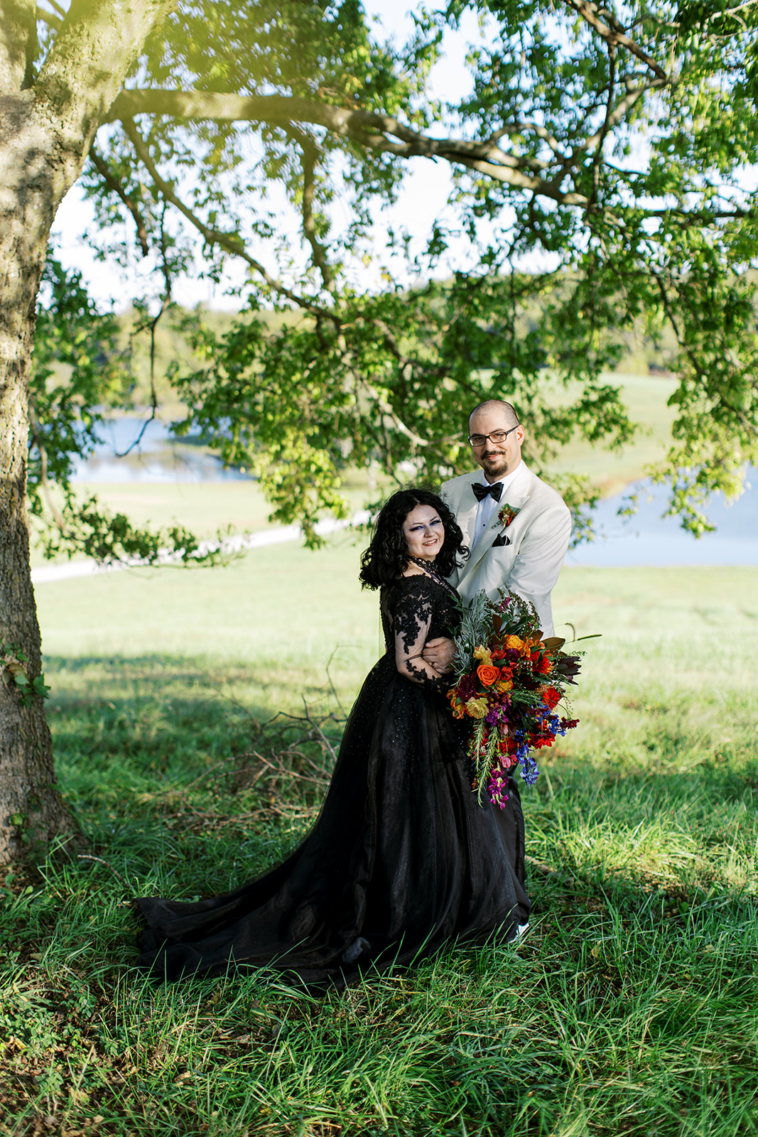 bride and groom portrait at vineyard wedding venue